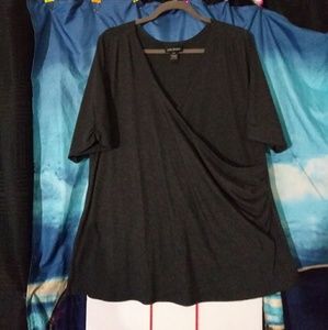 Layne Bryant charcoal Wrap Top